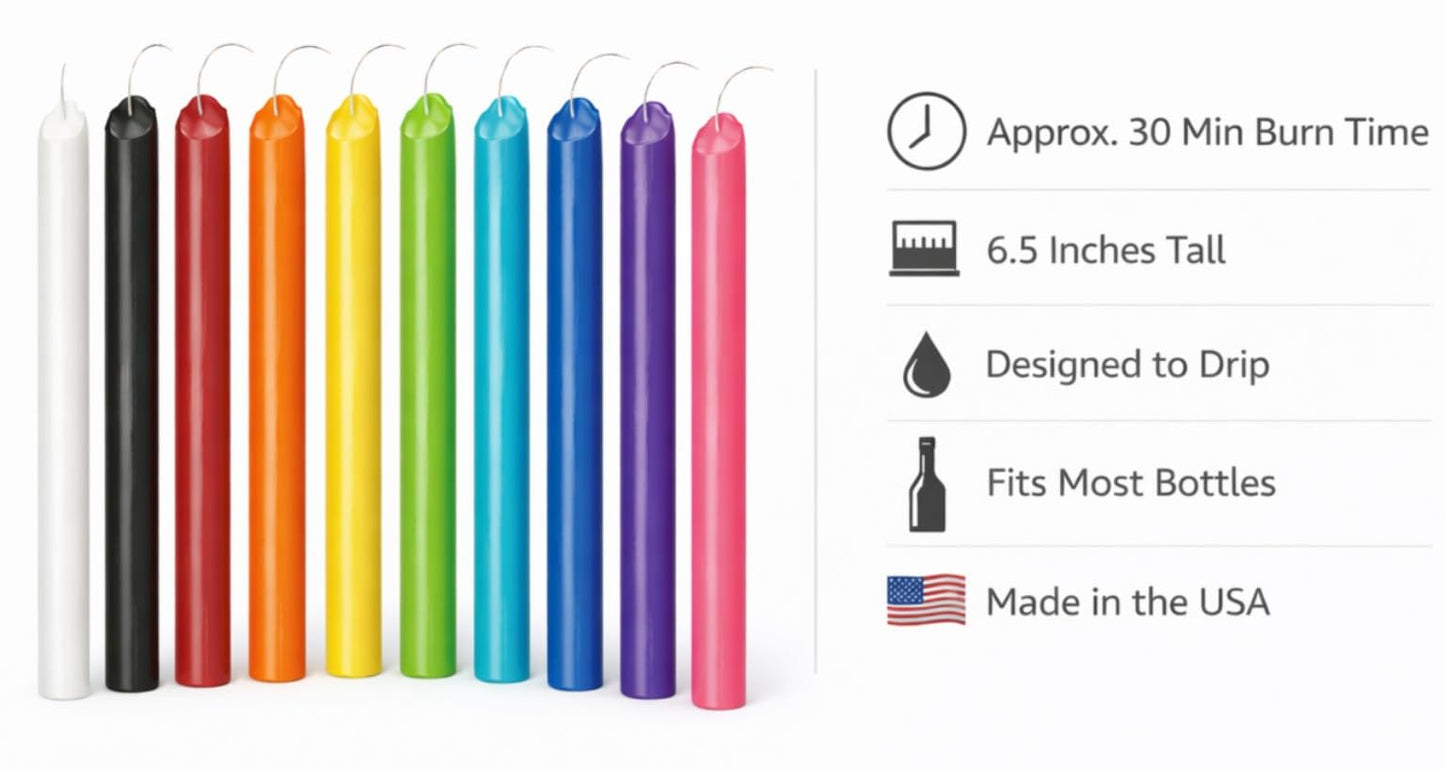Funny Guy Mugs Solid Color Dripping Candle - Drip Candle Pack of 6 (Yellow)