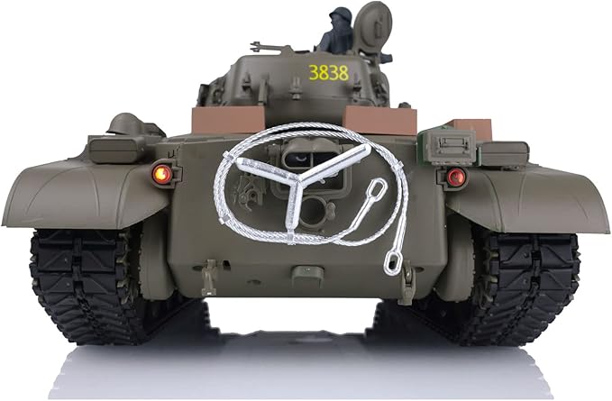 US in Stock 2.4GHz Heng Long 1/16 Scale M26 Pershing RTR RC Tank - 340° Rotating Turret Somke Unit Infrared Combat Lifting Barrel Light &amp Sound BB Shooting Airsoft Tank