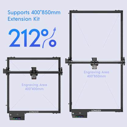 Longer RAY5 Laser Engraver, 10W High-Precision Laser Engraver, Compressed Spot CNC, App Offline Control, DIY Engraving Tool for Metal/Glass/Wood, Engraving Area 15.7 "x15.7"