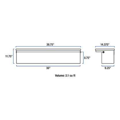 UWS EC30361 36-Inch Heavy-Wall Aluminum Truck Side Tool Box with Low Profile, RigidCore Lid