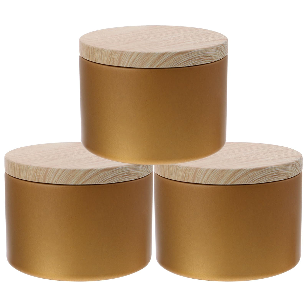 EXCEART Iron Candle Tins with Lids 3Pcs Reusable Candle Jars Tea Tin Cans Storage Bowls Black stick Holders Spa Holders Sconce Making Tinplates