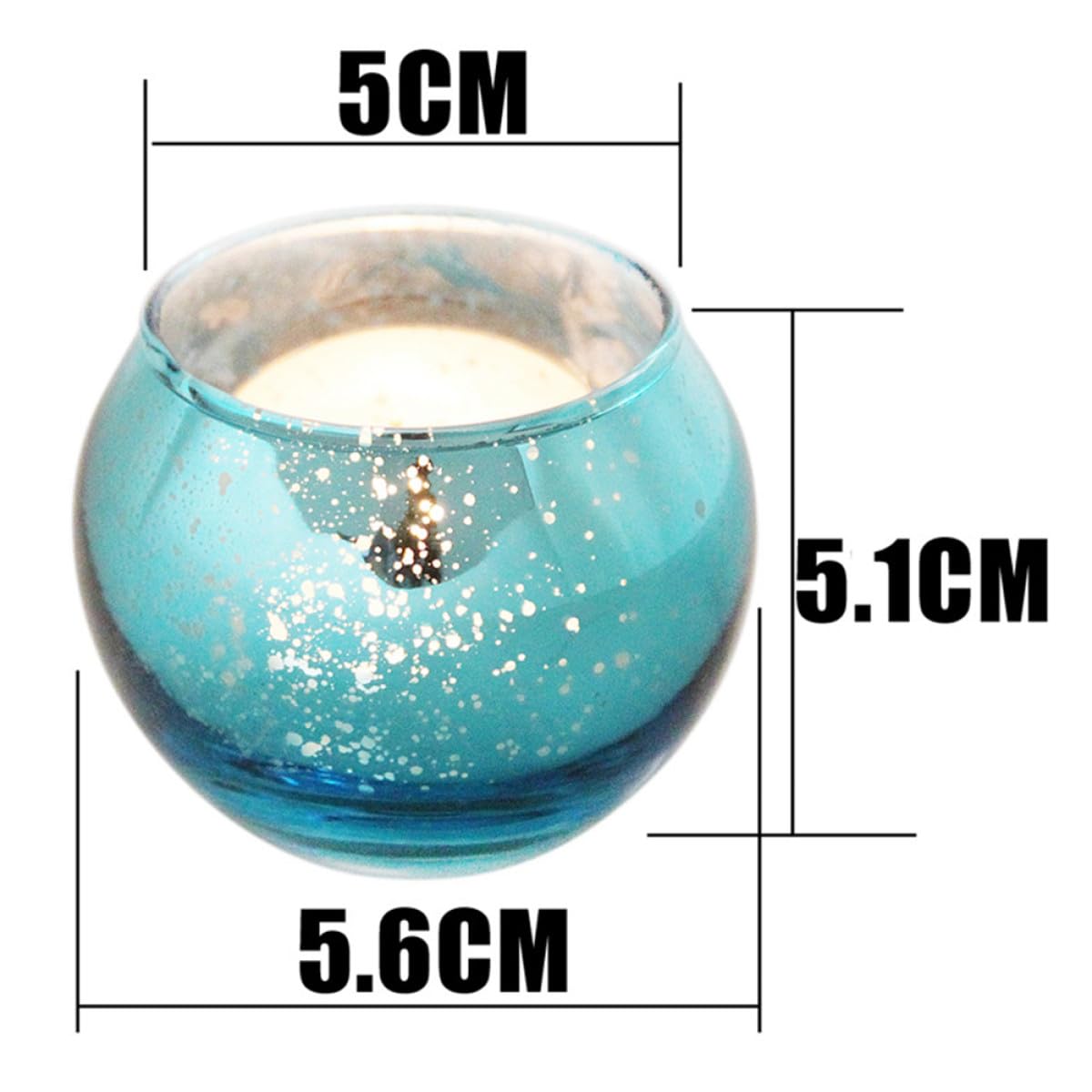PACKOVE 12pcs Blue Patterned Glass Candle Holder Set Small Round Hollow Candle Cups for Home Décor and Tea Light