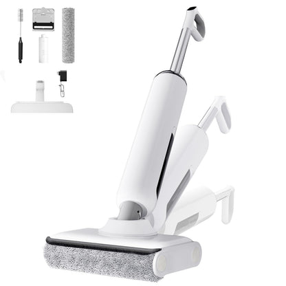 HABIUBIU Wet Dry Vacuum Cleaner Cordless, 23000Pa Mop Combo, 45min Runtime, 180° Lay-Flat, Self-Cleaning, LED & Voice, for Hard Floors & Pet Hair