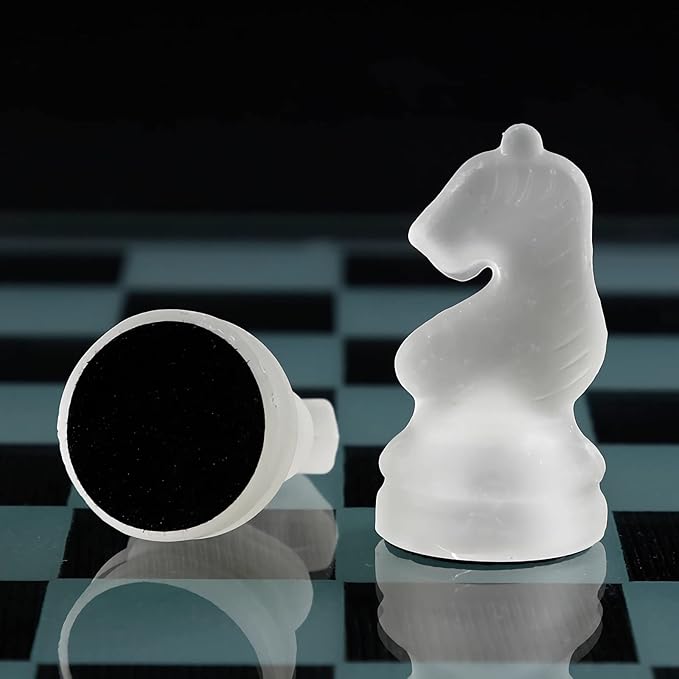 Elegant 10 Glass Chess Set - Premium Quality Board Game for All Ages for Chess Enthusiasts and Home Decor