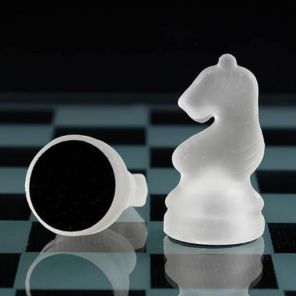 Elegant 10 Glass Chess Set - Premium Quality Board Game for All Ages for Chess Enthusiasts and Home Decor