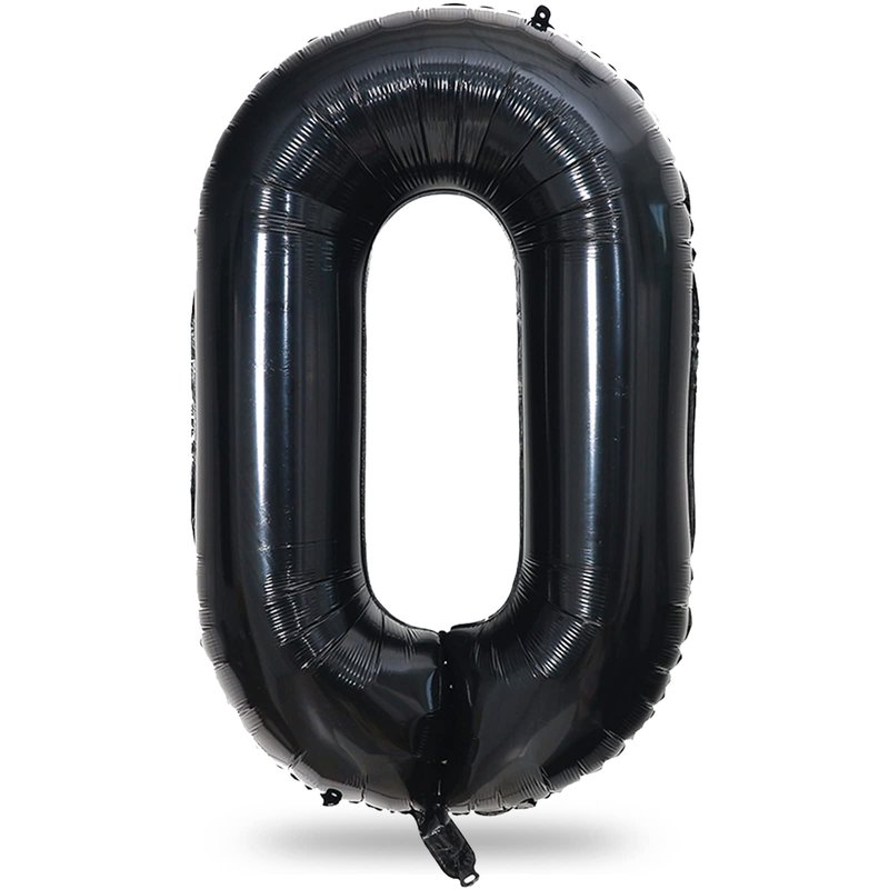 Black Number 0 Balloon for Girls Boys, 40 Inch Large Number 0-9 Foil Mylar Helium Digital Balloons Set for Women Men Birthday Graduation Anniversary New Year Eve Party Decorations Celebration Supplies