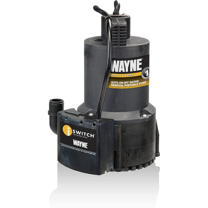 WAYNE EEAUP250 1/4 HP Reinforced Thermoplastic Submersible Multi-Use Pump, Black