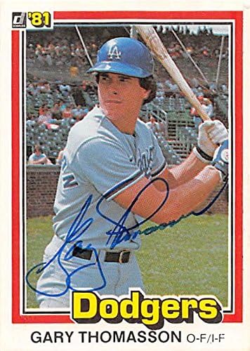 Sports Memorabilia Autograph Warehouse 245945 Gary Thomasson Autographed Baseball Card - Los Angeles Dodgers 1981 Donruss - No. 534