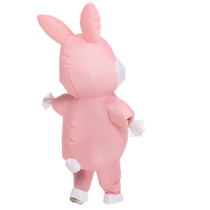Spooktacular Creations Inflatable Costume Women, Pink Bunny Full Body Blow up Costume, Deluxe Halloween with a pair of Gloves for Adult Halloween Easter Themed Parties