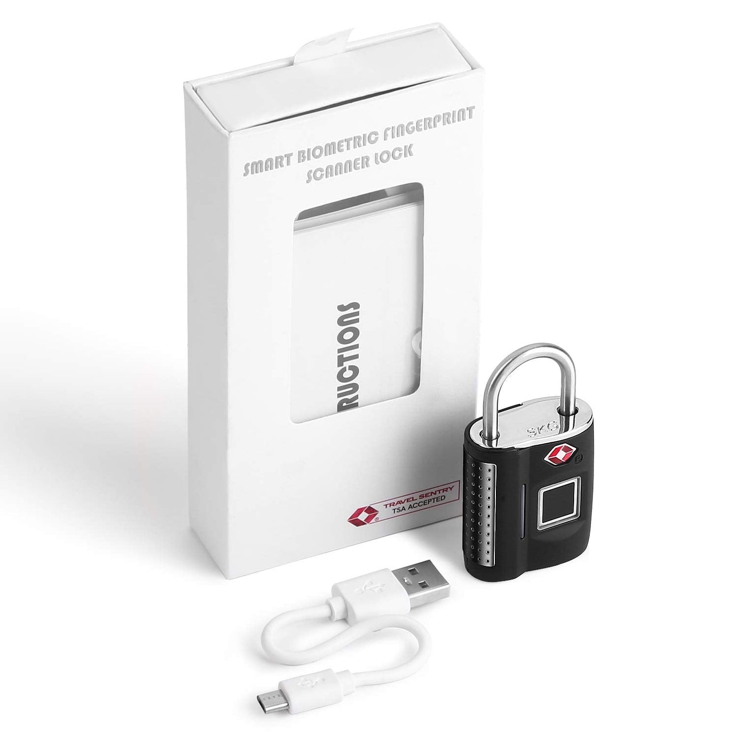 Fingerprint Lock, TSA Approved Smart Digital Locker Lock for Gym, Luggage, Travel, House Door, Suitcase, Backpack, School, Bike,Office, Keyless