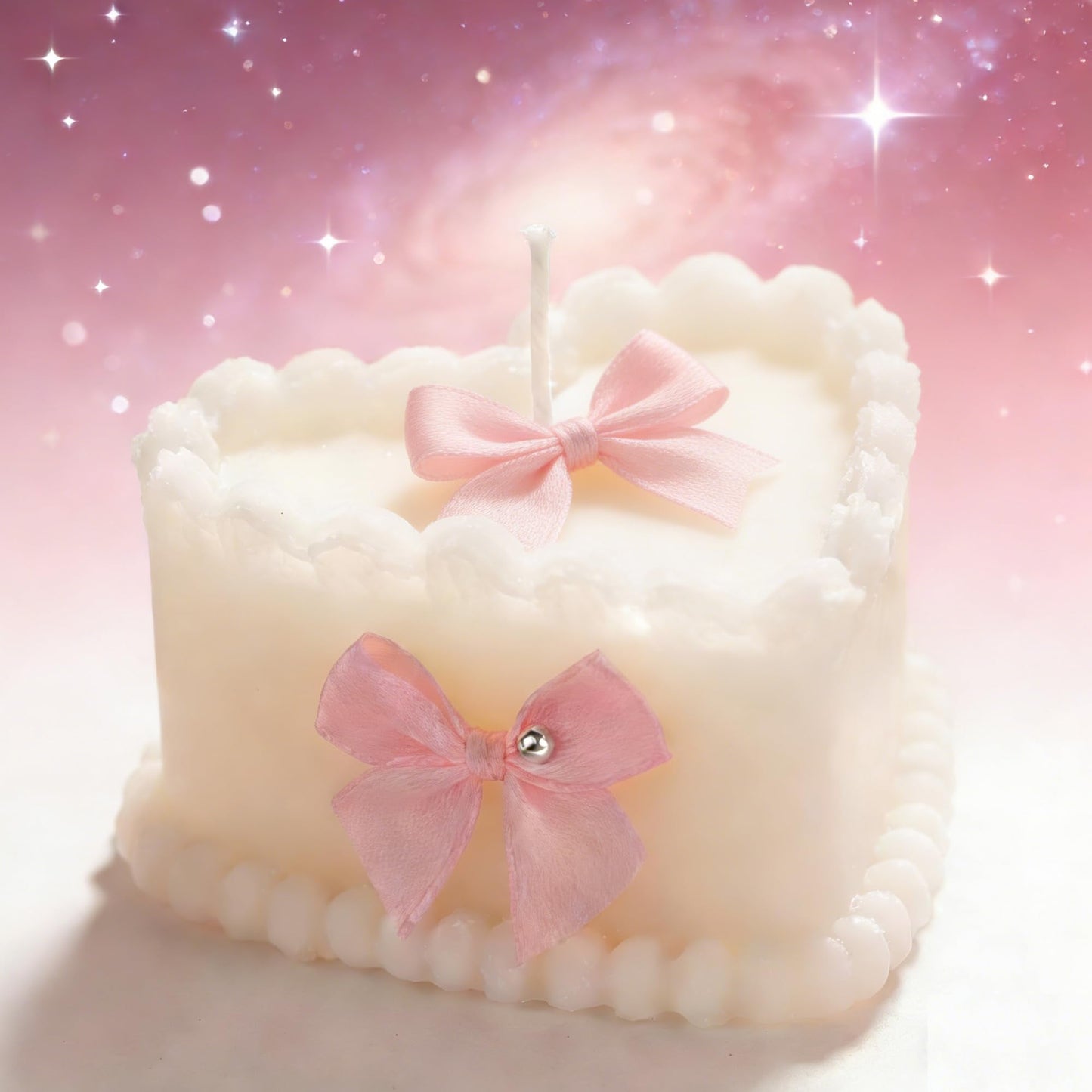 SRCVYLT 2 Pcs Bow Heart Scented Candle Set Rose Fragrance Soy Wax Scented Candle with Fixed Bow Decor for Valentine's Day Party Bedroom Room Table