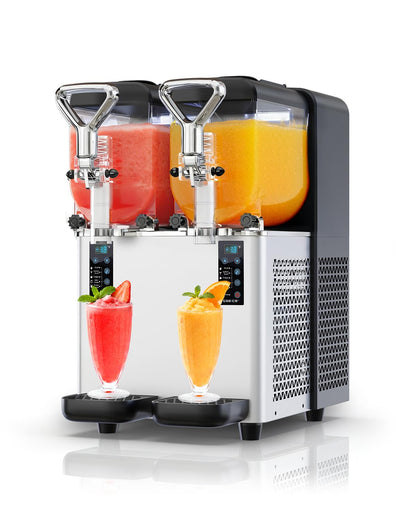 Slushy Machine for Home, 135oz x 2 Tank Slushie Machine for Commercial & Home Use, Margarita Machine with LED Lights 400W Fast Chill & Quiet for Restaurant Bar Cafes Food Truck, No Ice Needed
