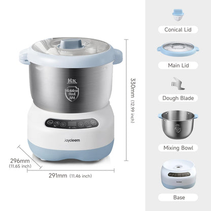 Joydeem Electric Dough Maker with Ferment Function, Microcomputer Timing, Face-up Touch Panel, 7.4Qt, 304 Stainless Steel, JD-HMJ7L