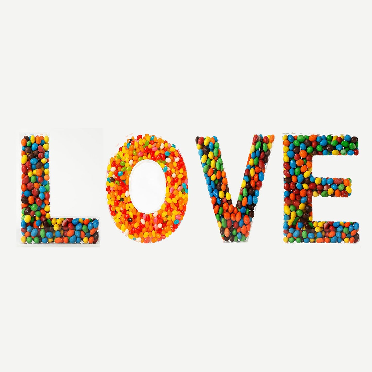 OAEUQ 10-Inch Magnetic Alphabet Candy Jar Refillable Fillable Letters For Candy Tray Reusable Lidded Candy Jar Candy Buffet Container Set (P, 1)
