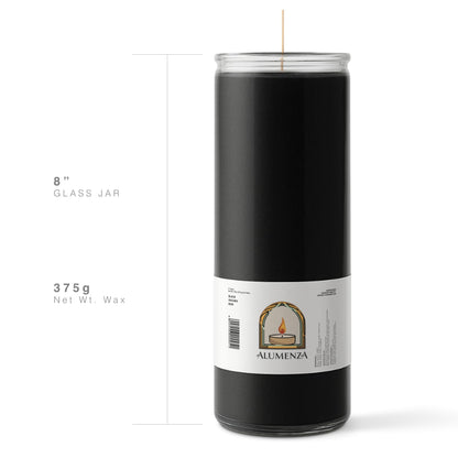 Alumenza 3 Pack Black 7 Day Candles in Glass Jar – Paraffin Wax, Clean Burning Unscented | Large & Tall Devotional Prayer Pillar Candles for Home, Memorial, Spells, Long Lasting