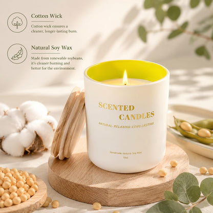 Lanttu Eucalyptus & Mint Scented Candle, 10 oz Natural Soy Wax