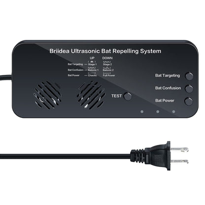 Ultrasonic Bat Removal, Briidea Bat Away System, Demands Bats to Flee, Human and Pet Safe