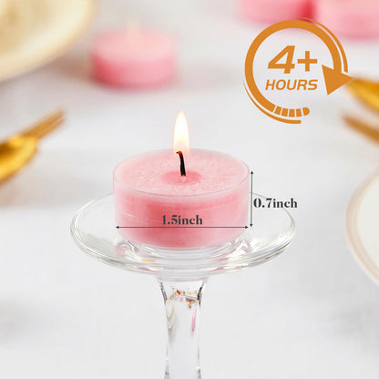 Ashlux Unscented Palm Tea Lights Candles, 16 Packs with Ice Flower Texture