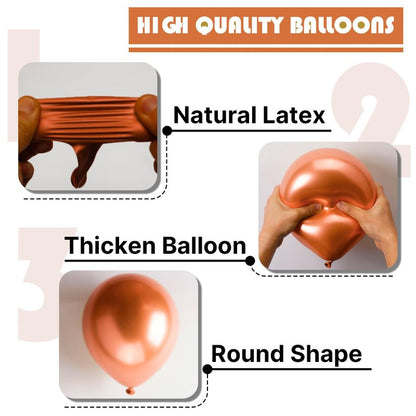 PartyWoo Rose Gold Balloons 50pcs 12 Inch Metallic Chrome Rose Gold Balloons for Wedding Anniversary Sweet 16 Baby Shower Bridal Shower Bridgerton Floral Birthday Party Decorations Rose Gold-G107