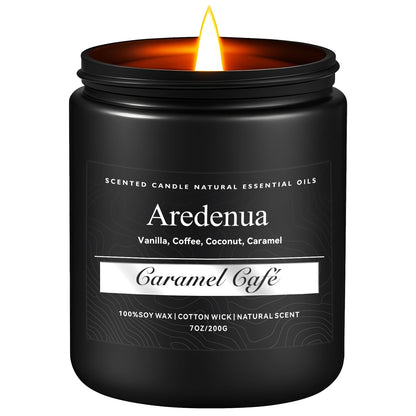 Caramel Coffee Candle | Soy Scented Candles for Home & Office, 50H Clean Burn, Manly Gifts for Fathers Day – Aromatherapy Candle for Dad or Husband, Cozy Coffee & Caramel Scent