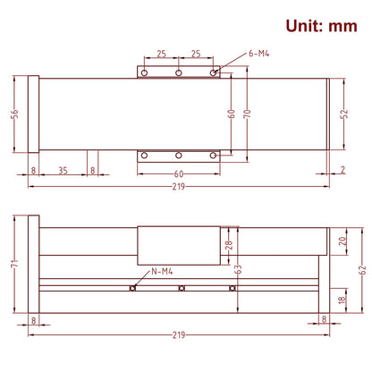 Zeberoxyz Fully Enclosed Linear Rail Guide Ballscrew SFU1605 with Square Linear Rails with NEMA23 Stepper Motor, 100mm Effective Stroke Length for CNC Router Parts (Size:100mm)