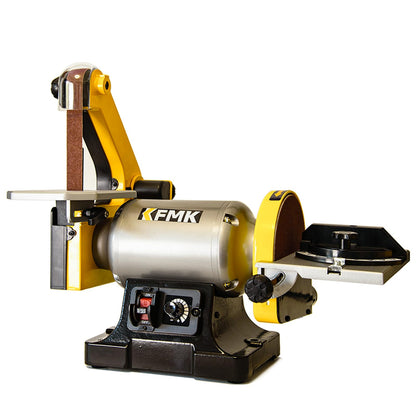KFMK Variable Speed 1" x 30" Belt & 6" Disc Sander Combo, 3/4 HP Direct-Drive Motor, 2000–3400 RPM Disc / 1909–3248 SFPM Belt, Adjustable Work Tables & Miter Gauge, Benchtop Sander for Wood & Metal