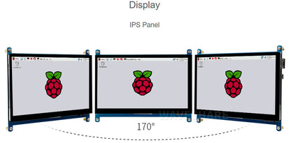 waveshare 7inch HDMI LCD IPS Capacitive Touch Screen 1024×600 Display Monitor Compatible with Raspberry Pi 5/4B/3B+/3B/Pi Zero W/Zero 2W/Pico/Pico W/Pico 2/Pico 2WJetson Nano/Win10/8/7,etc.