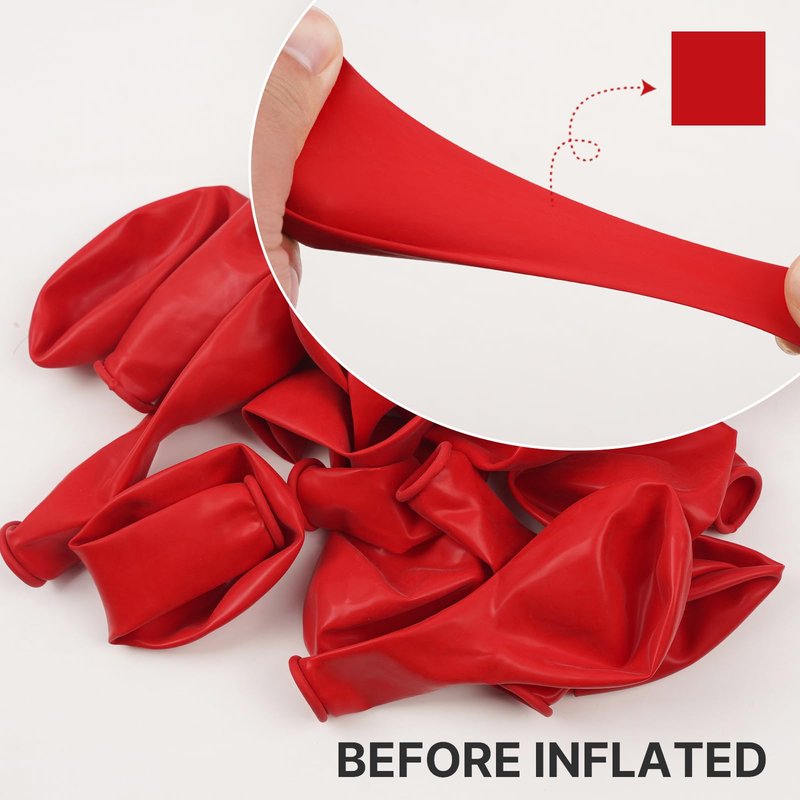 PartyWoo Red Balloons, 100 pcs Matte Balloons Different Sizes Pack of 36 Inch 18 Inch 12 Inch 10 Inch 5 Inch Latex Balloons for Balloon Garland or Balloon Arch as Party Decorations, Red-Y57