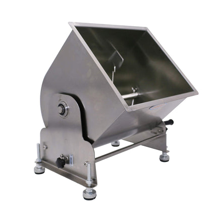 CMI Commercial Tilting Mixer Stainless Steel Manual Meat Mixers with Lid, 35Lb/20L Tilt Tank,(Mixing Maximum 35Lb for Meat),Sausage Mixer Machine Meat Processing Equipment(20L/35Lb-Tilt Tank(Gear))
