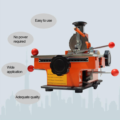 HQHAOTWU Semi-Automatic Sheet Embosser Metal Nameplate Marking Machine 4mm Metal Stamping Printer with Fixture for Printing Uppercase Letters Digits&Simple Symbols