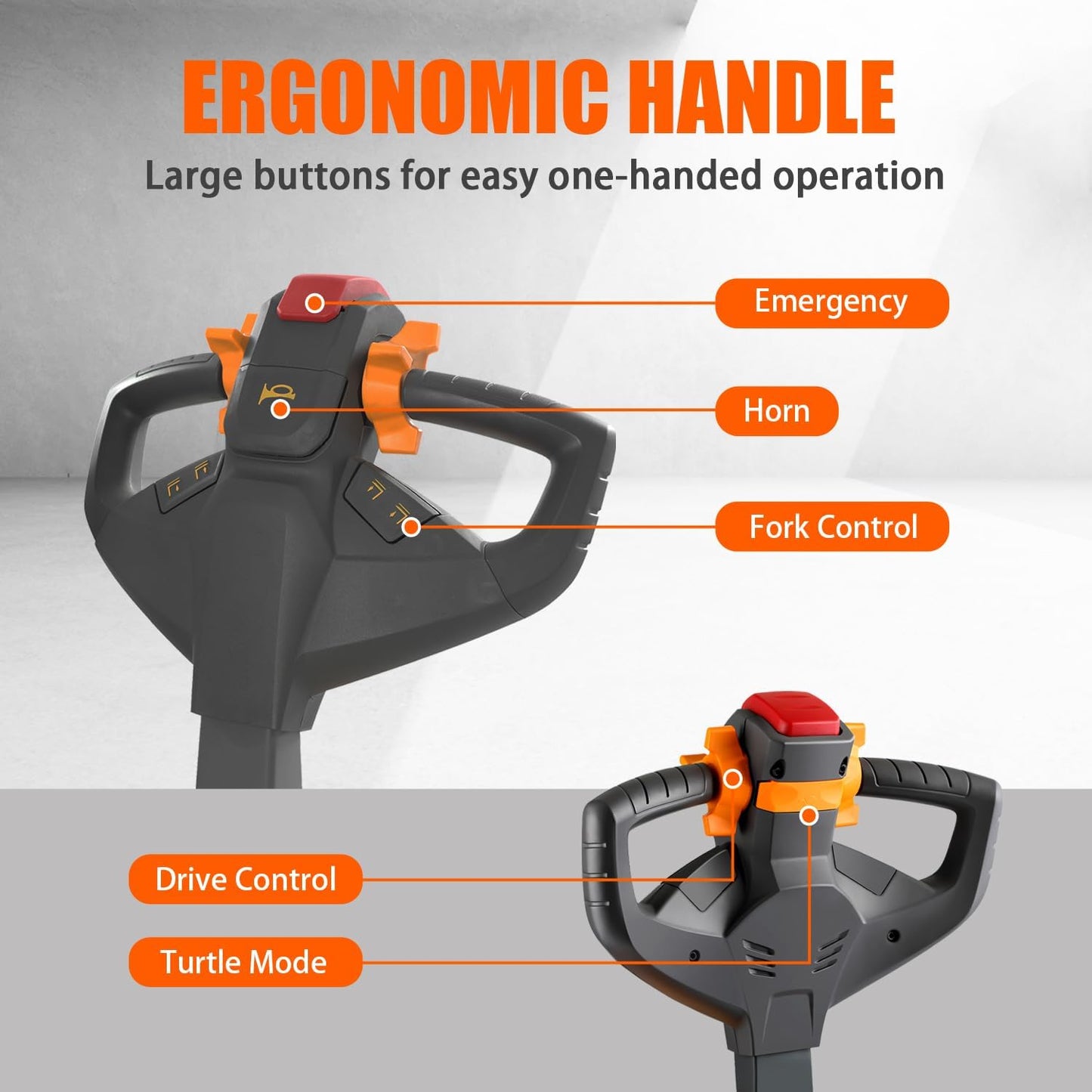 Tory Carrier Full Electric Walkie Stacker Material Lifts with Straddle Legs 98 inches Lifting Height with Adjustable Forks 3300lbs Capacity