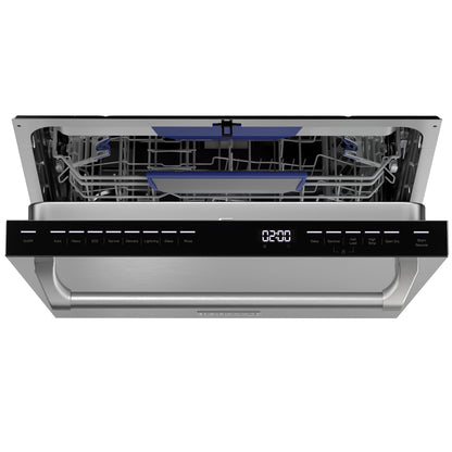 Empava 24 Inch Built-in Dishwasher, Stainless Steel Tub, 15 Place Settings, 8 Wash Cycles, 3 Racks, Dual-Dry System, Top Control, 45 dB Ultra Quiet, Energy Star & UL Certified