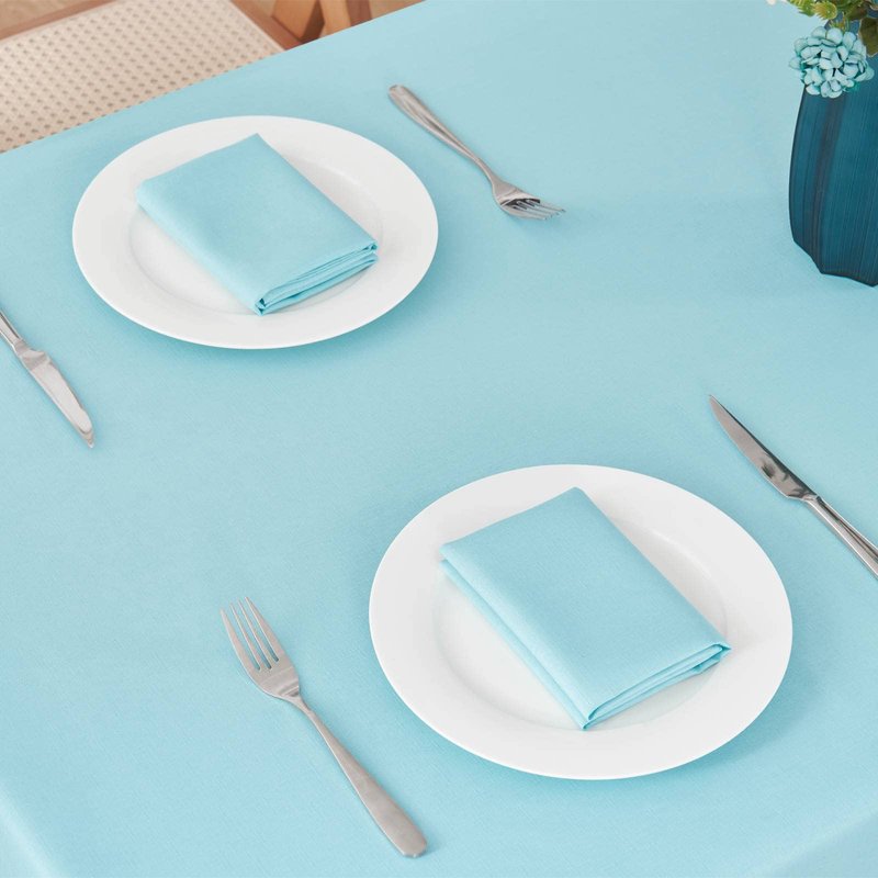 Veblandy Rectangle Tablecloth Waterproof 60x144 inch Linen Textured Table Cloth Stain and Wrinkle Resistant Washable, Decorative Fabric Table Cover for Dining, Party and Camping, Aqua