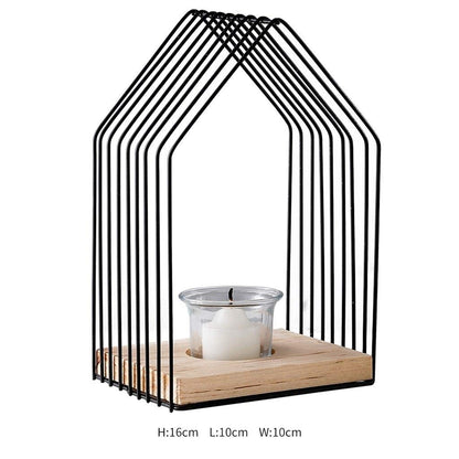 XILIN-1987 Candle Holderss Wrought Iron Glass Candlestick Creative Romantic Home Decoration Candle Holder Decorative Candlestick (Size : A)