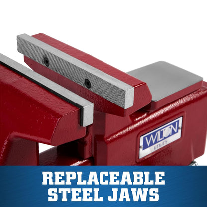 Wilton Utility Bench Vise, 6-1/2” Jaw Width, 6" Jaw Opening, 4" Throat (Model 676U)