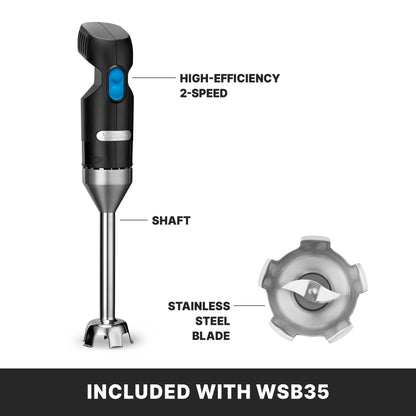 Waring Commercial Quik Stix Immersion Blender, 2-Speed, 7 in Fixed Shaft, for Professional Hand Blender for Kitchens & Restaurants, WSB35