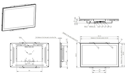 RIUIIN 18.5 Inch Industrial Touch Monitor Open Frame,1920x1080 Resolution Waterproof Impact-Resistant,dustproof and Oil Proof,VESA+Panel Mount, for Kiosk, Automation, POS，Vending,Digital Signage