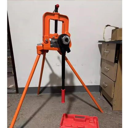 Pipe Table Vice with Tripod Stand,Heavy-Duty Gantry Pipe Vise,45# Steel Forged Quenched Jaws, 0.4"-4.3" Grip, Anti-Slip Steel-Cast Handle, For Pipe/Wood/Iron Processing