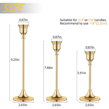 Candlestick Holders,Taper Candle Holder for Candlesticks Gold Brass Vintage Candle Stick Candle Holders Candelabra Candle Holder for Fireplace Party Dining Home