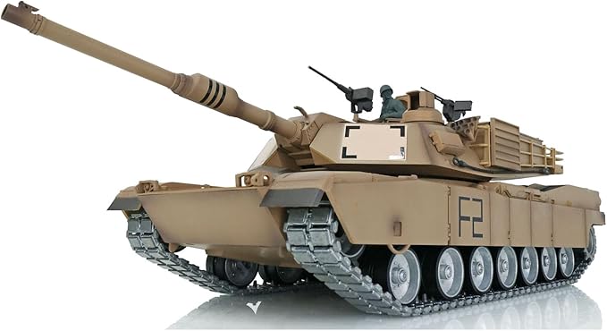 Heng Long US in Stock RC Tank 1/16 7.0 Customize Abrams 3918 Model 360° Rotating Turret Smoking Unit Battle Tank Military Transport Vehicles Infrared Combat Barrel Recoil BB Shooting