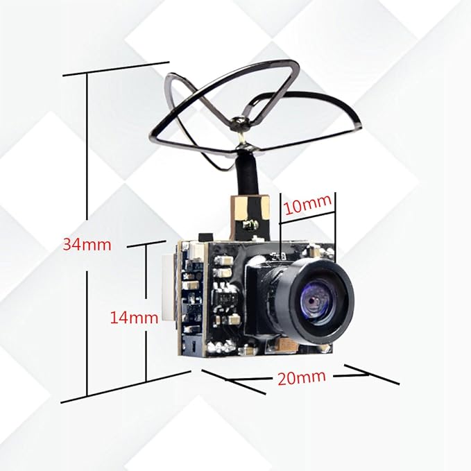 WT02 600TVL Ultra Micro AIO Camera and 200mW 5.8GHz Video Transmitter with Clover Antenna for FPV Indoor Racing