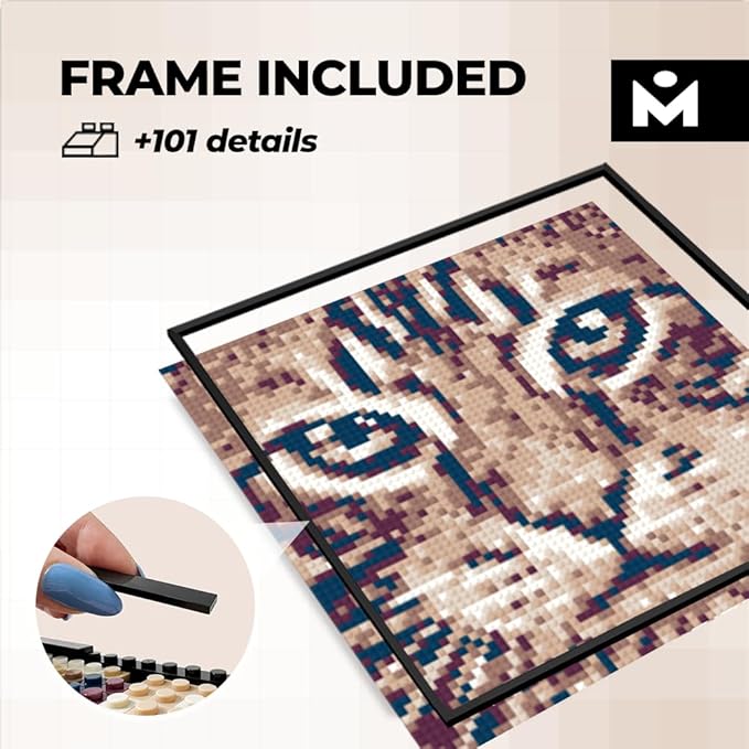 Color S Custom Photo Mosaic Building Set | DIY Craft Kit for Brick Wall Art Creation from Any Photo | Personalized Gift | Framed Building Blocks Portrait | Pixel Art Building Kit 20x20 in