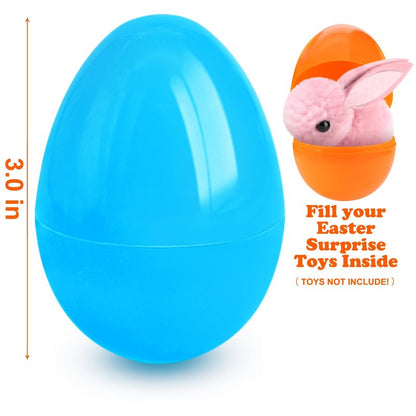 [6 Surprise Golden Eggs] 100 Pack 3 Inch Large Easter Eggs, Empty Easter Eggs Fillable, Bright Colors Plastic Eggs Bulks for Easter Hunt, Easter Party Favor, Basket Stuffers Fillers