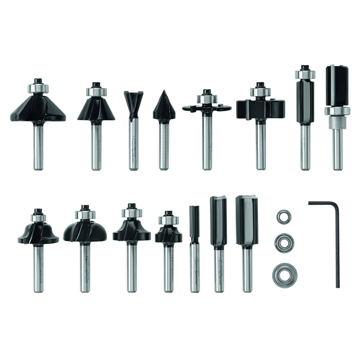 BOSCH 1617EVSPK Wood 12 Amp Router Tool Combo Kit - 2.25 Horsepower Plunge Router & Fixed Base with a Variable Speed&BOSCH 15 pc. Carbide-Tipped Wood Router Bit Set