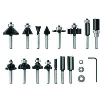BOSCH 1617EVSPK Wood 12 Amp Router Tool Combo Kit - 2.25 Horsepower Plunge Router & Fixed Base with a Variable Speed&BOSCH 15 pc. Carbide-Tipped Wood Router Bit Set