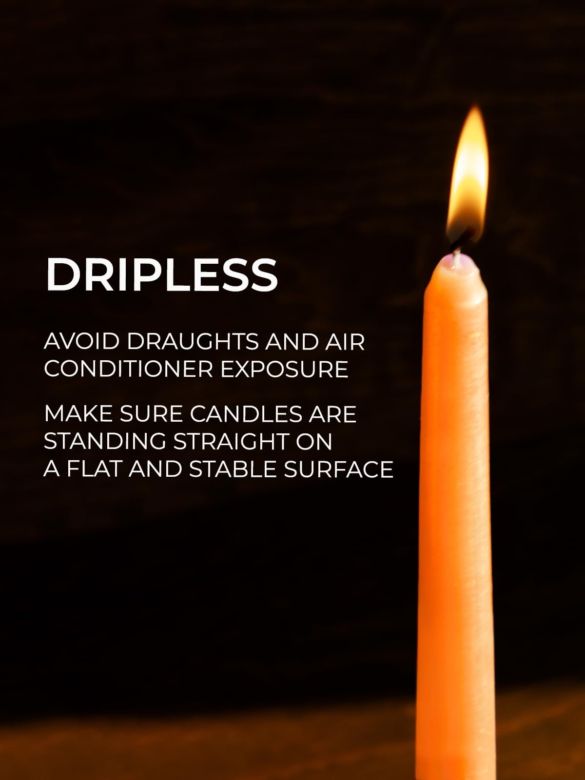 CANDWAX 10 inch Orange Taper Candles Set of 12 — Dripless Unscented Orange Candlesticks for Halloween Decorations, Dinner Table Centerpiece or Thanksgiving Décor