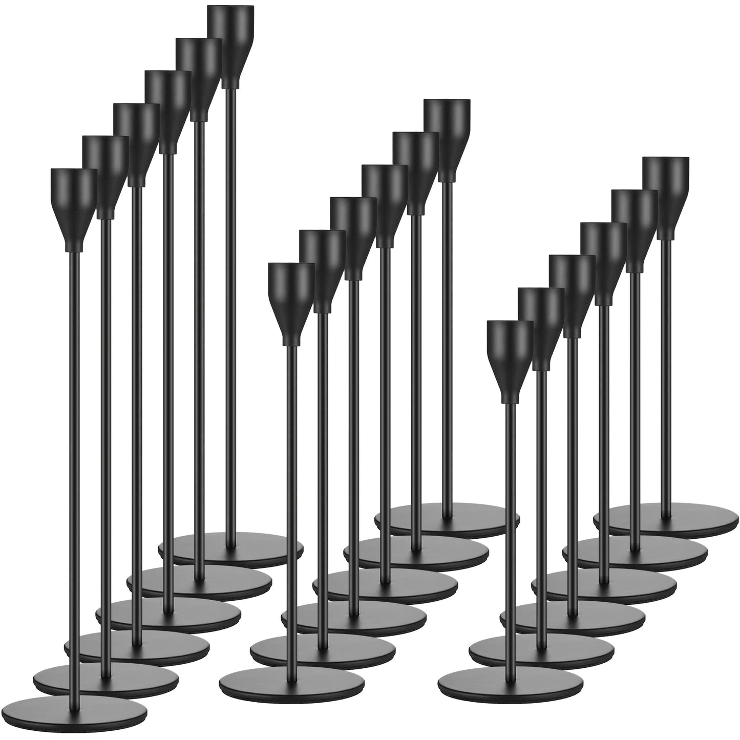 Set of 18 Tall Candlestick Holders Thin Metal Taper Candle Holders for Table Centerpiece Modern Decorative Pillar Candle Sticks Stand for Home Wedding Christmas Decoration(Rose Gold)