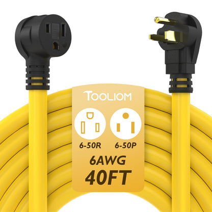 TOOLIOM 6AWG 40FT Welder Extension Cord for Welding Machines with ETL Approved. 6-50P to 6-50R Power Extension Cord