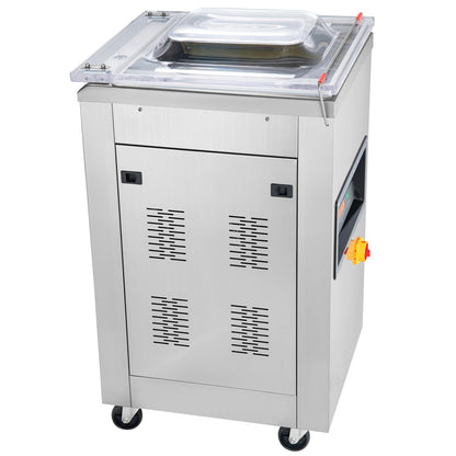 VEVOR Chamber Vacuum Sealer, 100kPa Powerful Vacuum Sealing Machine, LED Screen, One-Touch Compact Meat Packing Machine with 2 Sealing Strips & 60 Vacuum Bags, for Dry & Wet Food Preservation