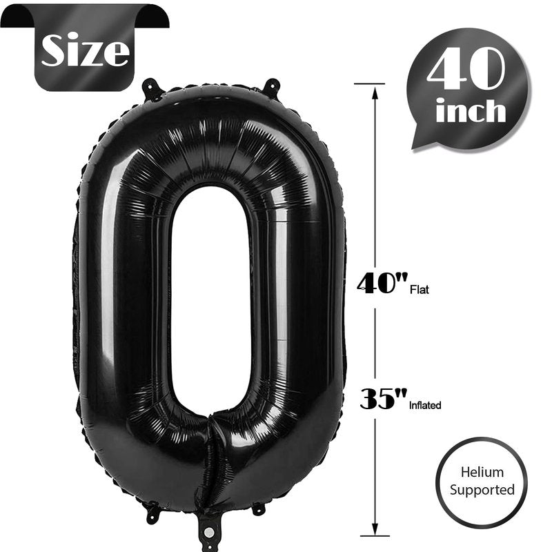 Black Number 23 Balloon 40 inch, 23 Number Balloons, 23rd Black Birthday Decorations for Women Men, 23 Year Old Black Party Supplies